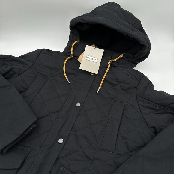 Hunter Jackets & Blazers - Hunter Women's Sherpa Lined Insulated Quilted Hooded Winter Field Jacket, Black